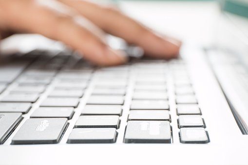 Close-up computer typing